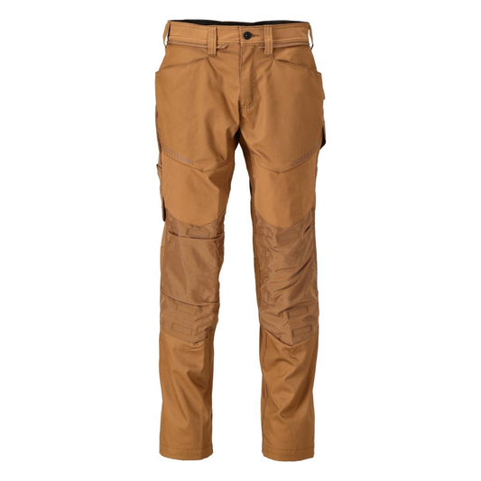 Pantaloni con tasche al ginocchio, colore marrone nocciola
