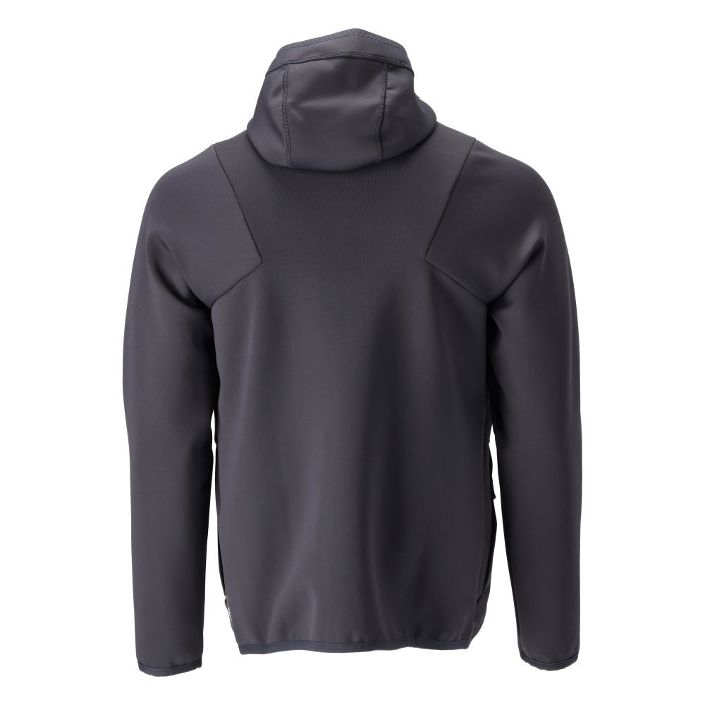 Maglia in pile, cappuccio, giacca in micropile con cerniera, nero-blu