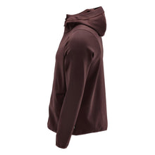 Maglia in pile, cappuccio, giacca in micropile con zip, bordeaux
