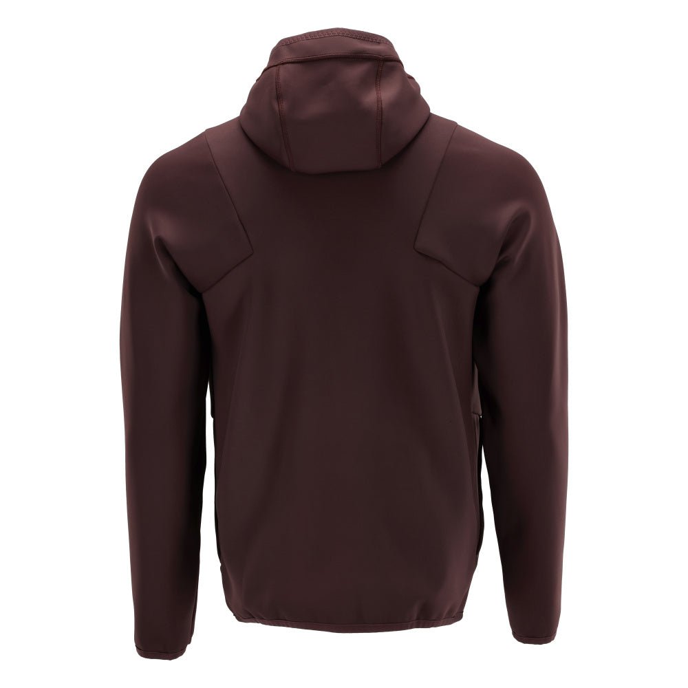 Maglia in pile, cappuccio, giacca in micropile con zip, bordeaux