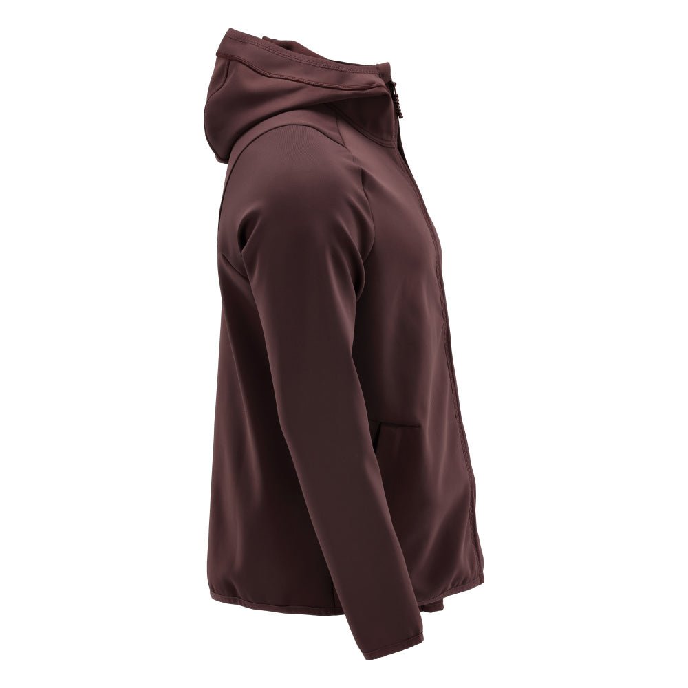 Maglia in pile, cappuccio, giacca in micropile con zip, bordeaux