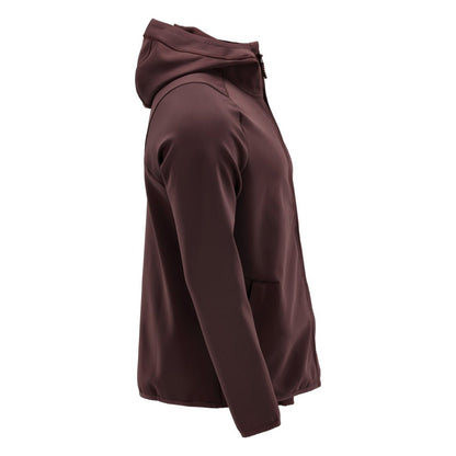 Maglia in pile, cappuccio, giacca in micropile con zip, bordeaux