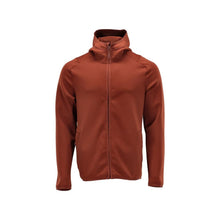 Maglia in pile, cappuccio, giacca in micropile con zip, rosso autunno