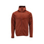 Maglia in pile, cappuccio, giacca in micropile con zip, rosso autunno