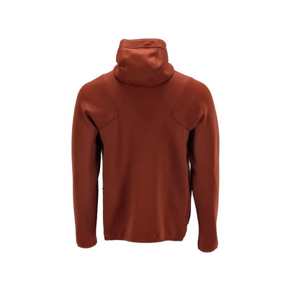 Maglia in pile, cappuccio, giacca in micropile con zip, rosso autunno