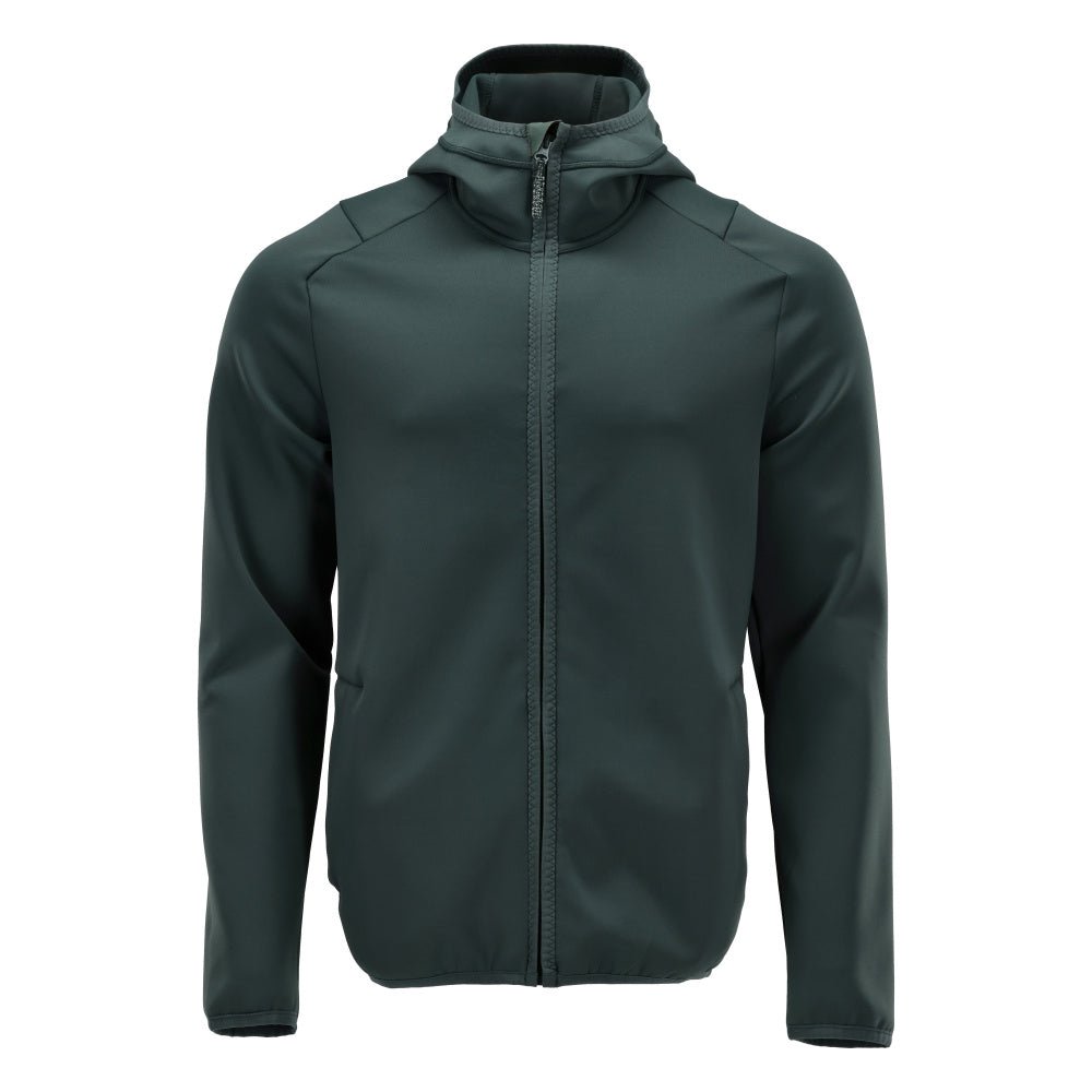 Maglia in felpa, cappuccio, giacca in micropile con zip, verde bosco