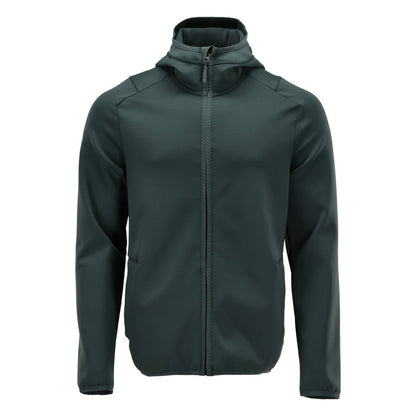 Maglia in felpa, cappuccio, giacca in micropile con zip, verde bosco