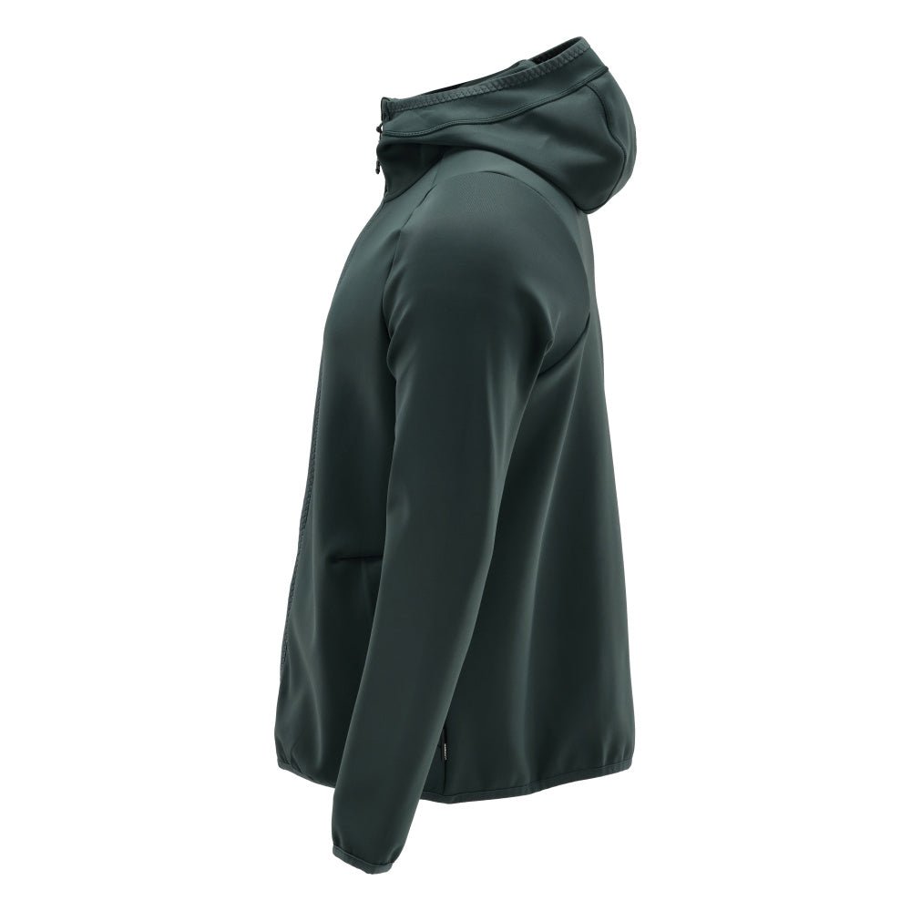 Maglia in felpa, cappuccio, giacca in micropile con zip, verde bosco