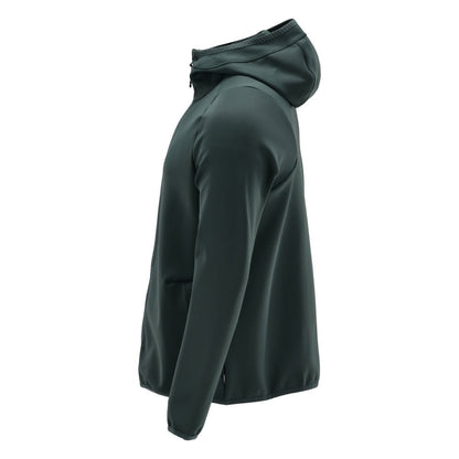 Maglia in felpa, cappuccio, giacca in micropile con zip, verde bosco
