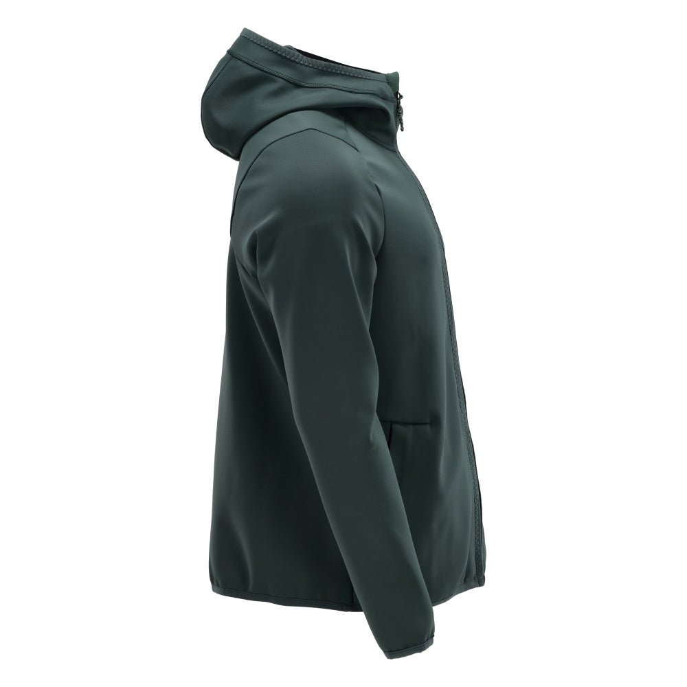 Maglia in felpa, cappuccio, giacca in micropile con zip, verde bosco