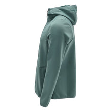 Maglia in felpa, cappuccio, giacca in micropile con zip, verde bosco chiaro