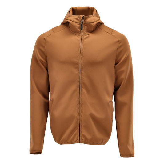 Maglia in pile, cappuccio, giacca in micropile con zip, colore nocciola