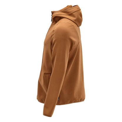 Maglia in pile, cappuccio, giacca in micropile con zip, colore nocciola