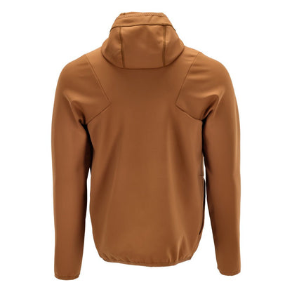 Maglia in pile, cappuccio, giacca in micropile con zip, colore nocciola