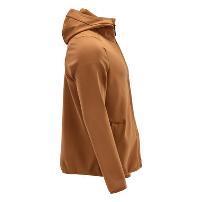 Maglia in pile, cappuccio, giacca in micropile con zip, colore nocciola