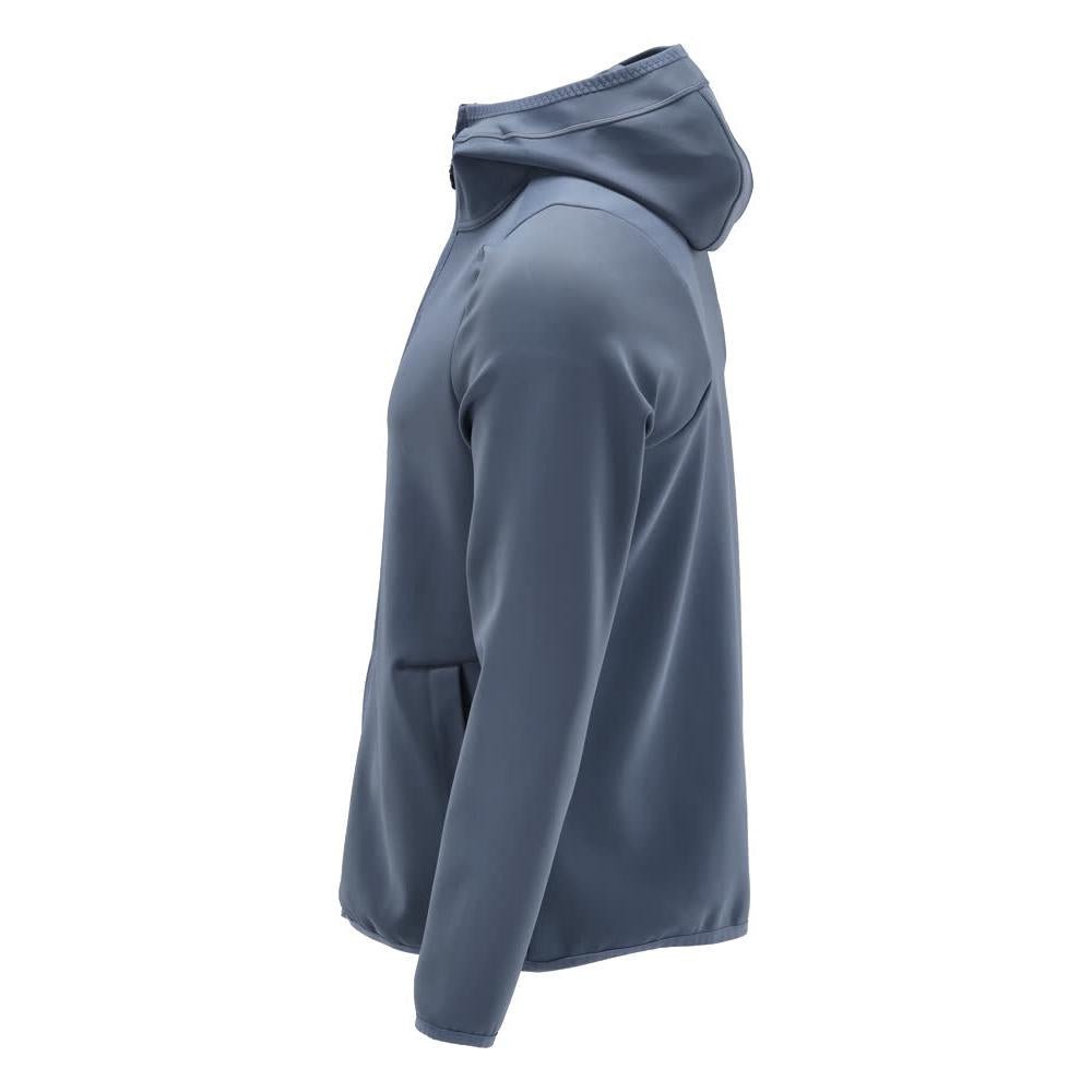 Maglia in pile, cappuccio, giacca in micropile con cerniera, colore blu pietra