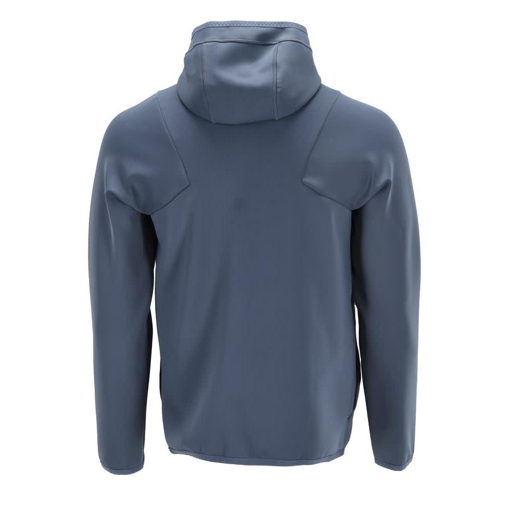 Maglia in pile, cappuccio, giacca in micropile con cerniera, colore blu pietra