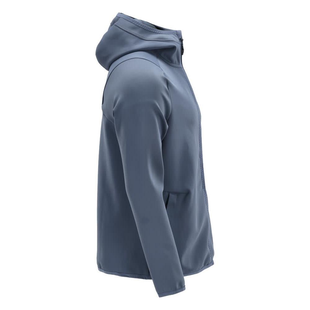 Maglia in pile, cappuccio, giacca in micropile con cerniera, colore blu pietra