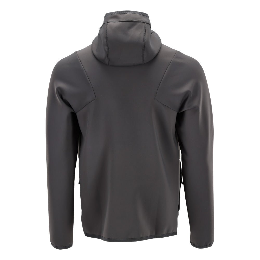 Maglia in pile, cappuccio, giacca in micropile con zip, colore grigio antracite