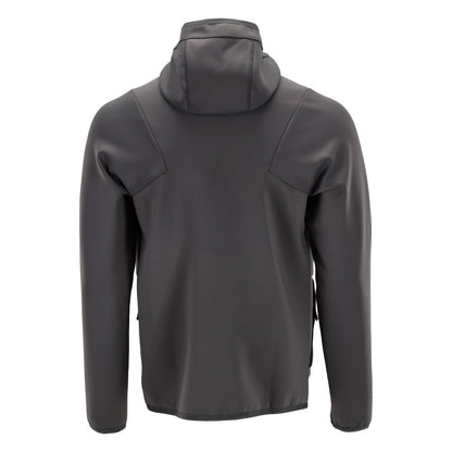 Maglia in pile, cappuccio, giacca in micropile con zip, colore grigio antracite