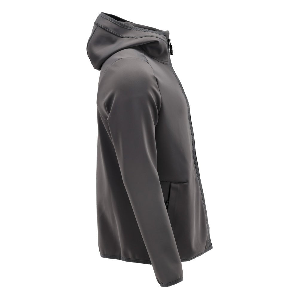 Maglia in pile, cappuccio, giacca in micropile con zip, colore grigio antracite