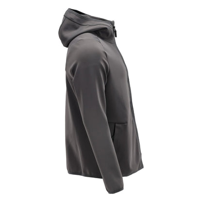 Maglia in pile, cappuccio, giacca in micropile con zip, colore grigio antracite