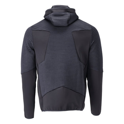 Maglia in pile, cappuccio, giacca in micropile con cerniera, nero-blu