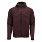Maglia in pile, cappuccio, giacca in micropile con zip, bordeaux