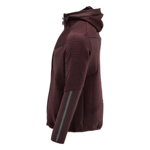 Maglia in pile, cappuccio, giacca in micropile con zip, bordeaux
