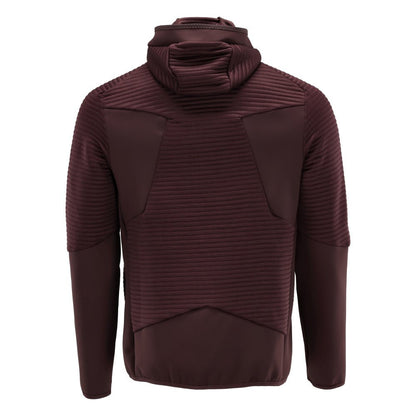 Maglia in pile, cappuccio, giacca in micropile con zip, bordeaux