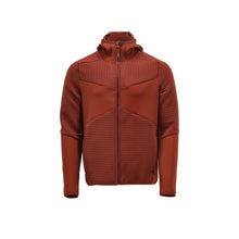 Maglia in pile, cappuccio, giacca in micropile con zip, rosso autunno