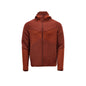 Maglia in pile, cappuccio, giacca in micropile con zip, rosso autunno
