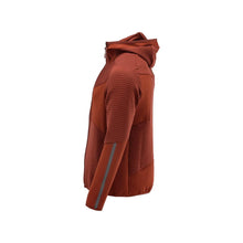 Maglia in pile, cappuccio, giacca in micropile con zip, rosso autunno