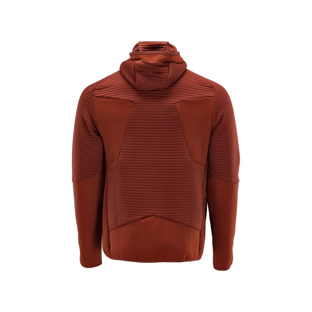 Maglia in pile, cappuccio, giacca in micropile con zip, rosso autunno