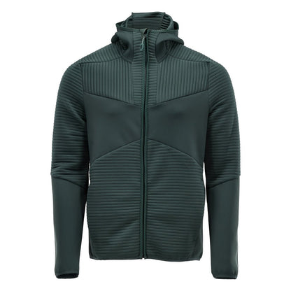 Maglia in felpa, cappuccio, giacca in micropile con zip, verde bosco