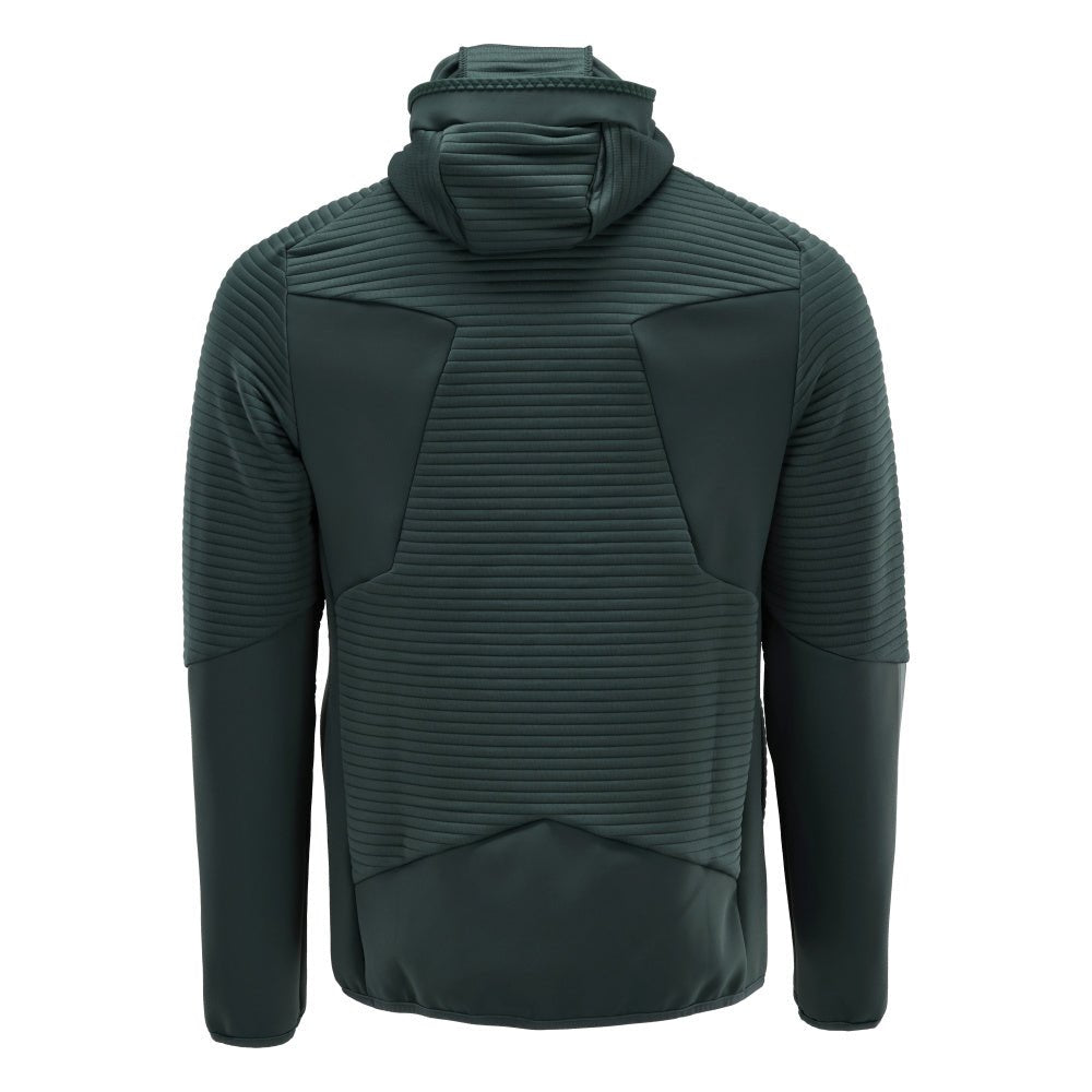 Maglia in felpa, cappuccio, giacca in micropile con zip, verde bosco