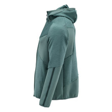 Maglia in felpa, cappuccio, giacca in micropile con zip, verde bosco chiaro