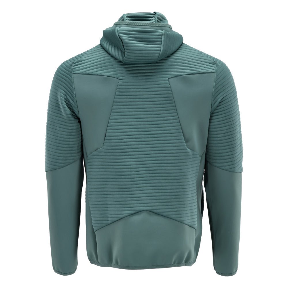 Maglia in felpa, cappuccio, giacca in micropile con zip, verde bosco chiaro