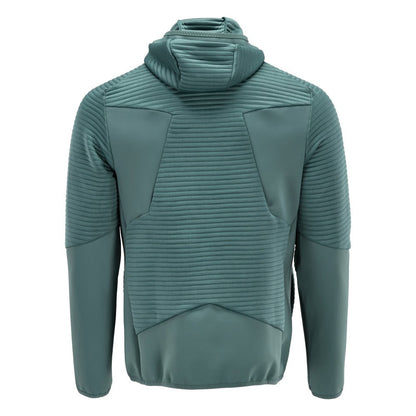 Maglia in felpa, cappuccio, giacca in micropile con zip, verde bosco chiaro
