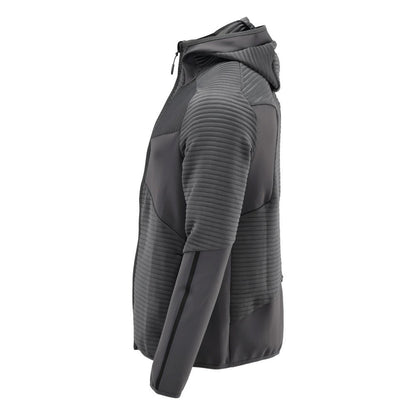 Maglia in pile, cappuccio, giacca in micropile con zip, colore grigio antracite