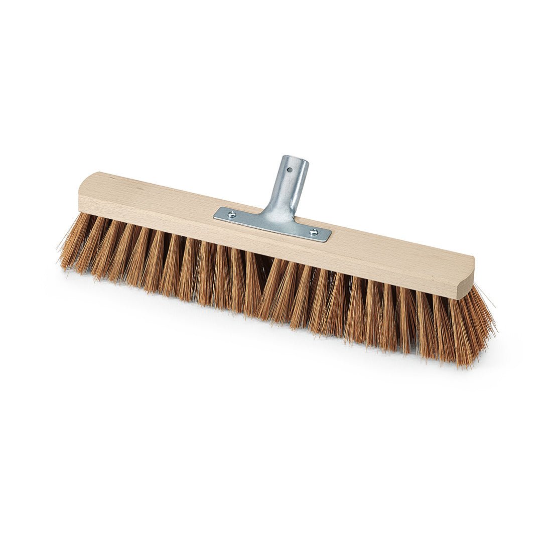 La scopa da sala Nölle Profi Brush 50 cm Poly-Kokos con supporto per manico in metallo di Nölle Profi Brush Bürsten- & Pinseltechnik e.K. è raffigurata con un blocco di legno e setole marroni su sfondo bianco.