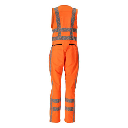 Pantaloni combinati con tasche sulle cosce, pantaloni combinati elasticizzati, arancione ad alta visibilità