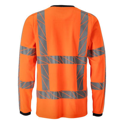 T-shirt, manica lunga, vestibilità moderna, colore arancione ad alta visibilità