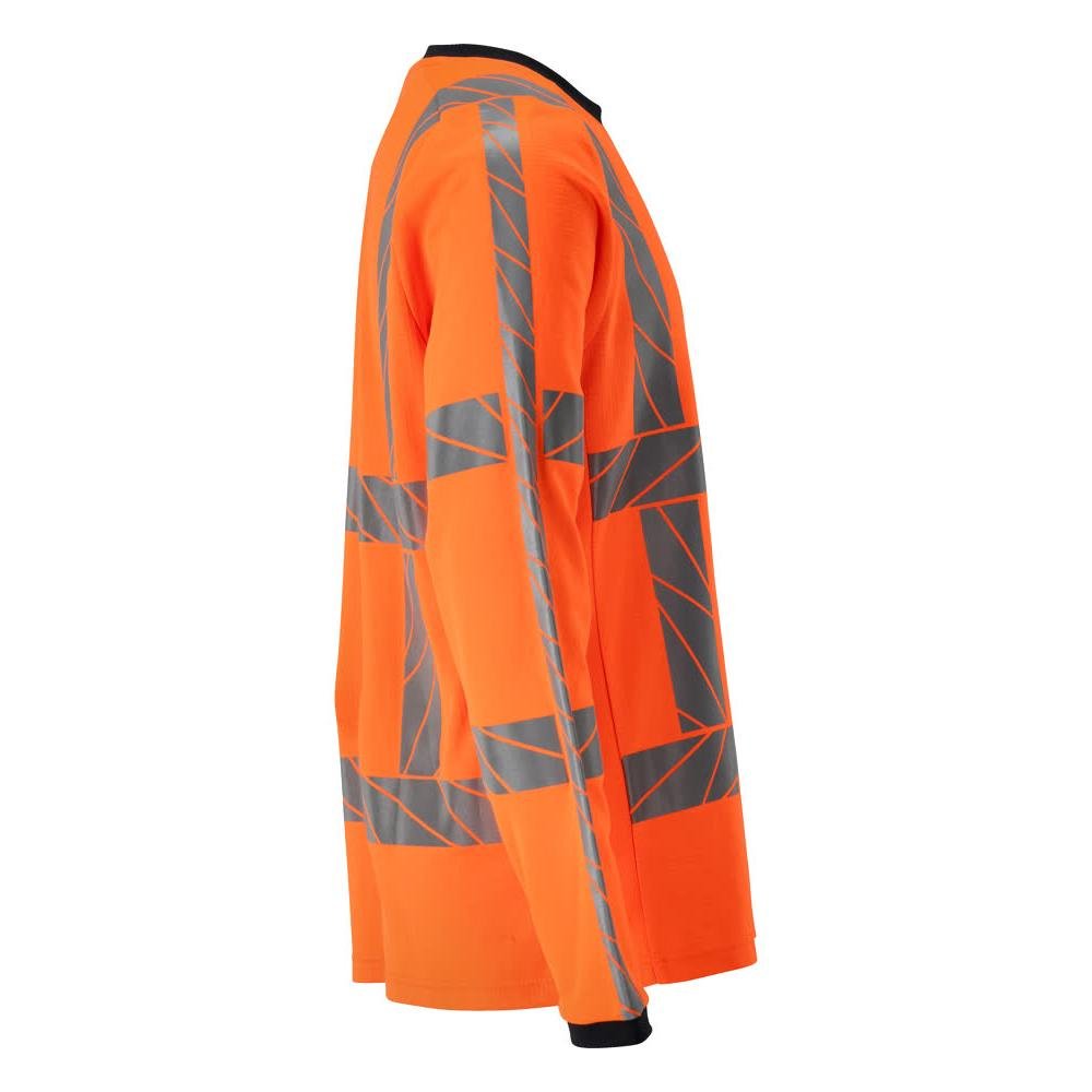 T-shirt, manica lunga, vestibilità moderna, colore arancione ad alta visibilità