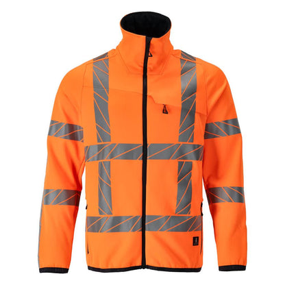 Maglia in pile con zip giacca in micropile, colore arancione ad alta visibilità