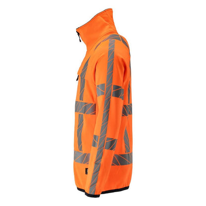 Maglia in pile con zip giacca in micropile, colore arancione ad alta visibilità