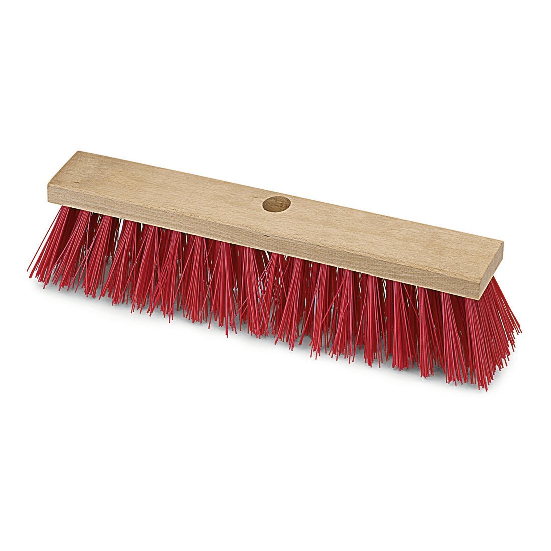 La scopa stradale Elaston 40 cm di Nölle Profi Pinsel, legno piatto, 6x18 file ha setole Elaston rosse dense e rigide, una testa rettangolare con un foro centrale per il fissaggio del manico. Marca: Nölle Profi Pinsel Bürsten- & Pinseltechnik e.K.
