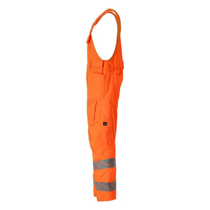 Salopette, tasche sulle ginocchia, inserti elasticizzati Salopette, colore arancione alta visibilità