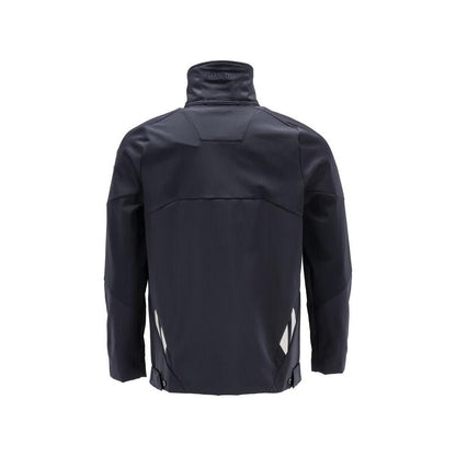 Giacca da lavoro elasticizzata in metallo con cerniera, nero-blu