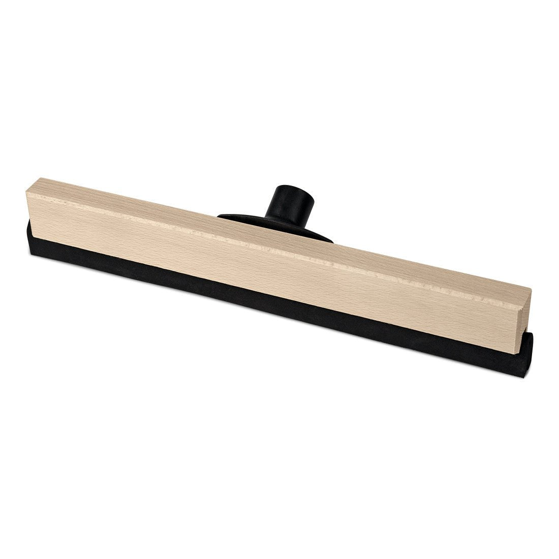 Il raschietto per acqua Nölle Profi Brush Power Stick in legno con gomma espansa a doppio bordo, prodotto da Nölle Profi Brush Bürsten- & Pinseltechnik e.K., si contraddistingue per il suo design rettangolare, il manico in legno chiaro, il doppio bordo in gomma espansa e un raccordo in plastica nera per i manici.